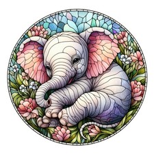 10x sticker elephant stained