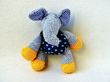 Sigikid Elefant Holzperlen Frottee Greifling Rassel Stofftier Plüschtier (T185)