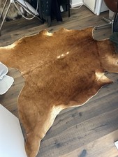 Kuhfell Teppich beige weiß