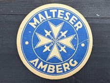 Bierfilz Bierdeckel BRAUEREI MALTESER AMBERG Oberpfalz +1993 Weizen
