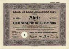 Zellwolle und Zellulose AG Küstrin Kostrzyn nad Odra 1939 Gebrüder Uebel Plauen