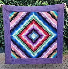 Amerikanischer Amish Quilt 175x175 cm „Sunshine and Shadow“ von 1940