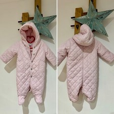 Ralph Lauren Baby Mädchen rosa gesteppt Fleece gefüttert Schneeanzug Strampler Alter 3 Monate
