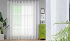 Gardine Store mit Ösen Bügelfrei Crash-Voile Transparent ** Nach Ihren Wunschmaß