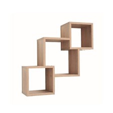 Wandregal Schweberegal Deko Regal Connect Holz MDF, 3 Fächer vertikal versetzt