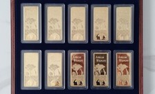 10 x vergoldete Barren African Wildlife Sammlung mit Holzbox und Zertifikat