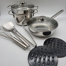 10 Stück Topfset aus Edelstahl, Induktions Topfset.