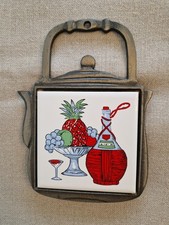 Untersetzer Gusseisen Fliese Teekanne Hängedeko Vintage Retro
