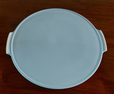SCHÖNE VINTAGE TORTEN-PLATTE VILLEROY&BOCH V&B METTLACH HELLBLAU D=CA. 31 CM