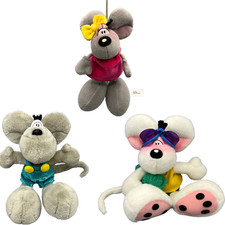 Diddl Maus Schwimmer Handtuch Ball Brille / Saugnapf Anhänger / Türkise Latzhose