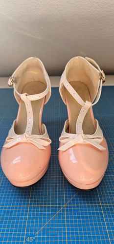 Strap pumps rosa weiß - t-strap-pumps, lack