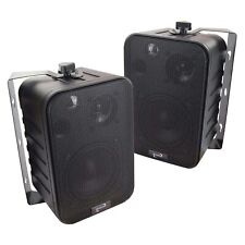 3 Wege Boxen mit Halterung schwarz, Paar, 120-W Lautsprecher für Decke und Wand