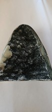 Amethyst Druse mit Calcit aus Marokko Geode Heikstein Kristall Edelstein Mineral