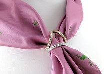 Luxus Schalring Tuchhalter Tuchring 750 Tricolor Gold + Brillanten [BRORS 12841]