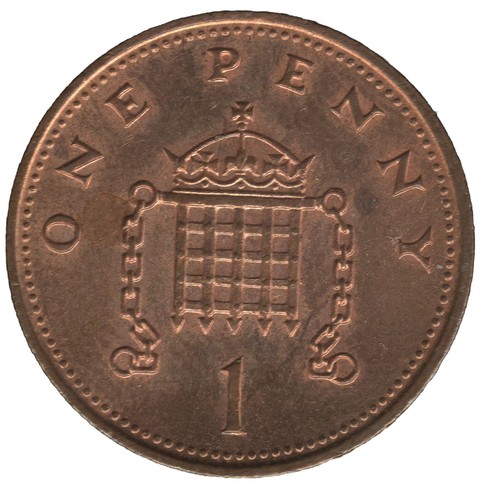 1988 elizabeth one penny - penny,