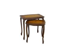 2er Set Beistelltische Serviertische antiker Stil mit Intarsien B: 57cm -11343-