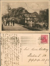 Ansichtskarte Hamburg Bootshaus an der Außenalster- Feine Herren 1918