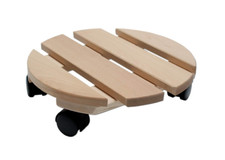 Pflanzenroller Rund Holz 30cm Tragkraft 120kg Rollbrett Wagen für Blumentopf