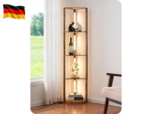 Stehlampe mit holz regal - stehlampe, 4