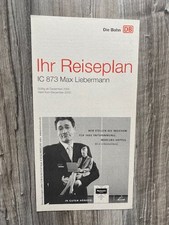 DB Zugbegleiter Reiseplan, IC 873 "Max Liebermann" Hamburg - Dresden, Dez 2000