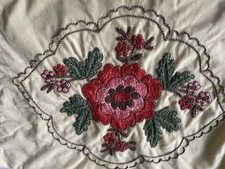 DDR (N)Ostalgie velour-samtige Sofa-Kissen-Hülle, erhabenes ? Blumen-Dekor, RV