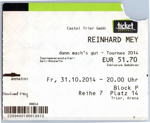Reinhard mey ticket 2014 tour - reinhard,