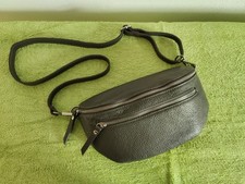 Bauchtasche Damen Leder Grau