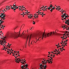 Moschino Rot Schwarz Herz Shirt Top 38 Damen Oberteil