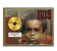 NAS Poster, Illmatic GOLD/PLATINIUM CD, gerahmtes Poster HipHop Rap WallArt