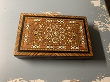 Intarsien Holz Schatulle Kiste Truhe Schmuckkästchen Aufbewahrung Antik Türkei