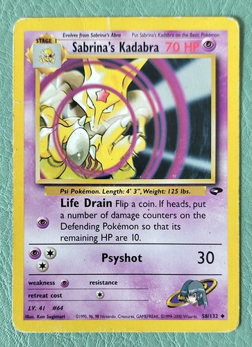 Pokémon tcg sabrina kadabra - tcg,