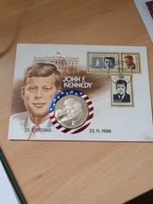 Numisbrief JOHN F. KENNEDY,  25 TODESTAG mit Silbermedaille