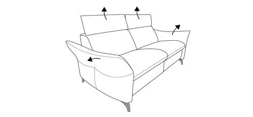 Himolla sofa sitzer - himolla, 2,5