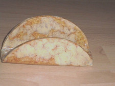 Briefhalter / Serviettenhalter für Schreib- /Tisch Keramik beige marmoriert NEU