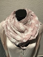 Loop Schal rose-weiß farbig