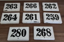 Schild Nummern Zahlen Briefkasten Hausnummer Emaille Metall 