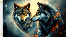 Fahne Flagge Spirit of the Wolf Motiv Nr. 1 Hissflagge 90 x 150 cm