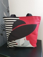 Wieder da, die "Dame mit Hut", Schultertasche, Shopper, Gobelin,  neu, handmade!
