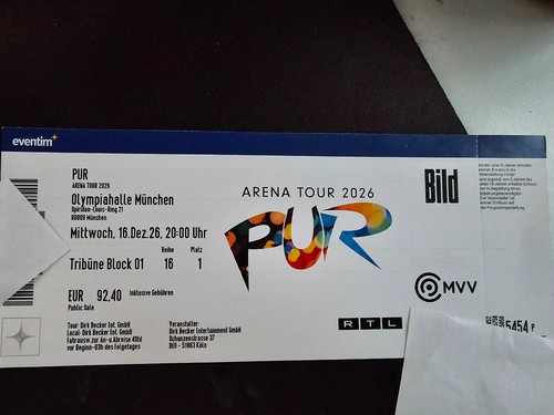 Pur konzert ticket sitzplatz - pur,