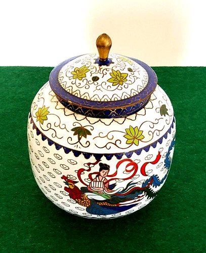 Cloisonne vase mit - cloisonne, deckel