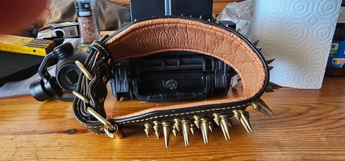 Nieten leder halsband - nieten,