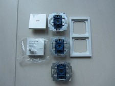 Busch Jaeger Futur Linear Schalter + Kontrollschalter + Wippe + 2-Fach Rahmen