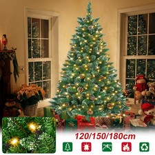 Künstlicher Weihnachtsbaum mit Schnee & LED-Beleuchtung Tannenbaum Christbaum DE