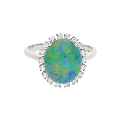Ring weißgold 750 opal - ring,