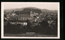 Ansichtskarte Schluckenau, Ortsansicht aus der Vogelschau 1928 