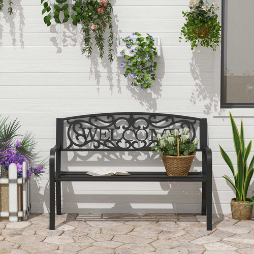 Outsunny gartenbank sitzer - gartenbank, 2-sitzer