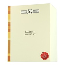 Golddachs Rasierset - schw/matt-silb Dachshaar Pinsel,MACH3 Rasierer 3Teile