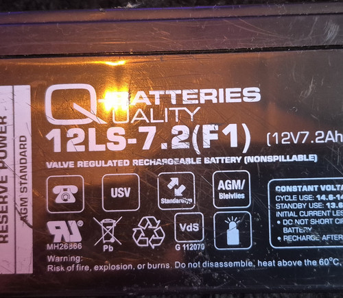 Batteries 12ls 2 agm - 12ls-7.2(f1),