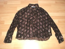 *ZARA DAMEN BLUSE SCHWARZ GOLD TRANSPARENT GR.44  *NEU*