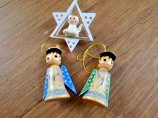 Engel Konvult 3 Teile Engel Sternen Taler Erzgebirge Baumschmuck   TOP